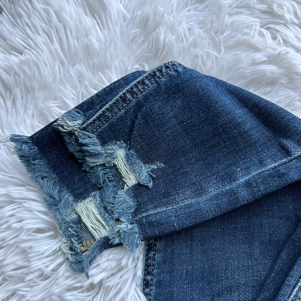 KanCan Blue Mid Rise Distressed Skinny Jeans Size 5 / 26 Ankle Short Length NEW - Picture 4 of 12